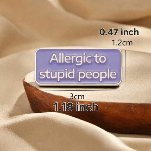 NEW‼️Purple Enamel Pin with Humorous Quote - Picture 3 of 4